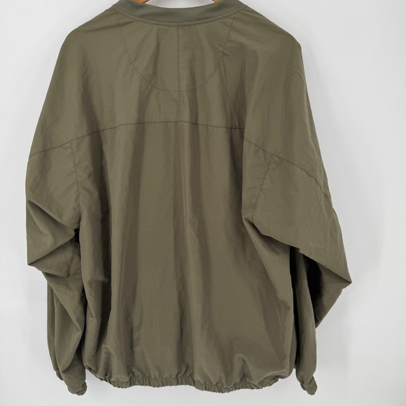FootJoy Mens XL Golf Pullover Windbreaker Olive Green Lightweight V Neck - Picture 4 of 5